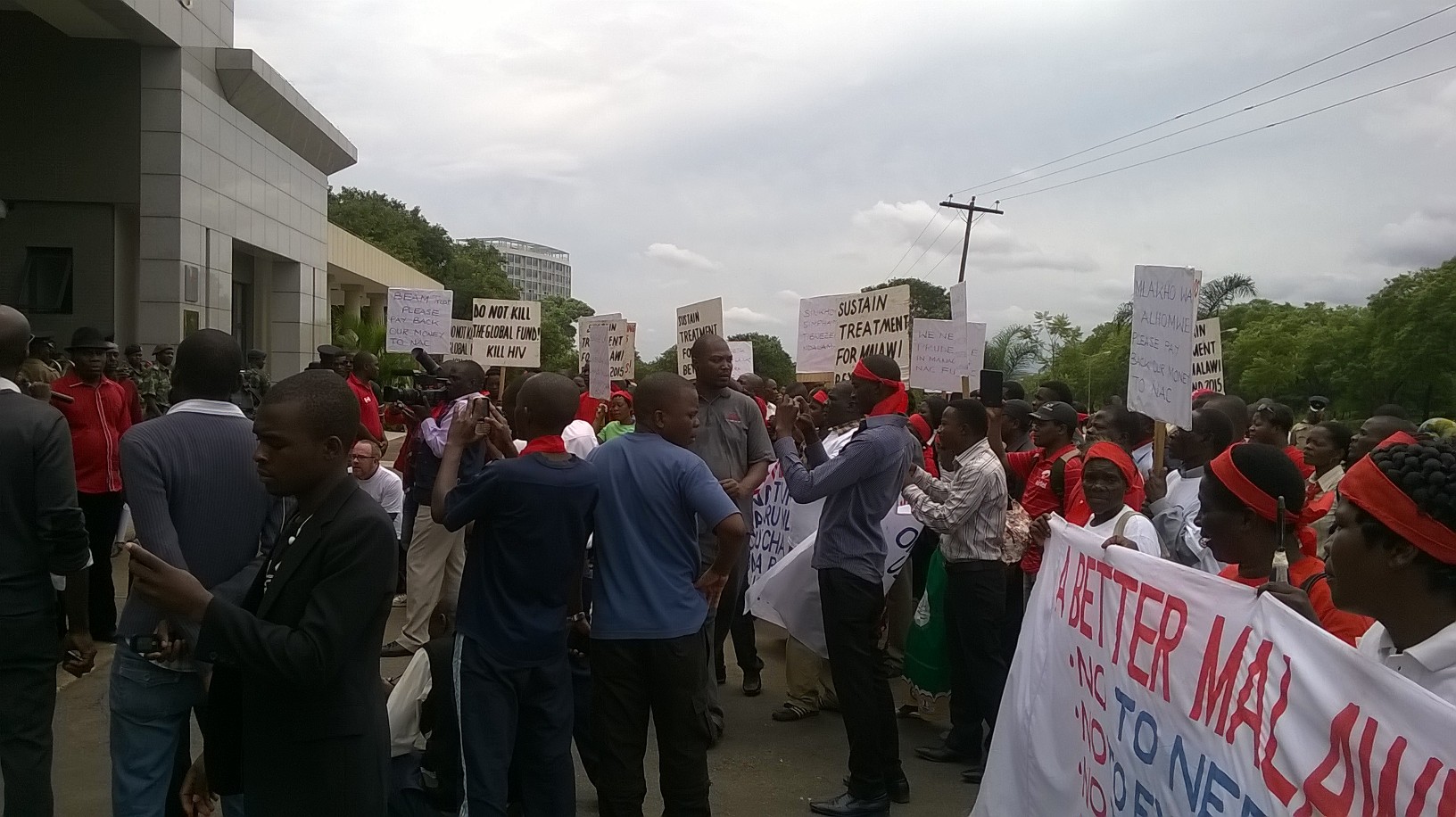 Protesters gather in Malawi's capital Lilongwe in response to widespread economic hardship around the country. 